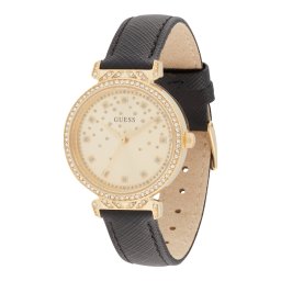 GUESS Ceas analogic 'Enchantment' auriu / negru / transparent