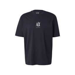 ARMANI EXCHANGE Tricou albastru noapte / alb