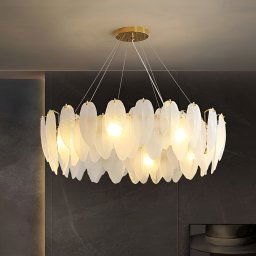 Candelabru Cristal VAUX-LE-VICOMTE Eleganza, 6x E14, Diametru 49cm, Auriu, Inaltime Reglabila ModernLight Concept