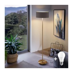 Lampadar LED TUNJA 1xE27/20W/230V, Ø 38 cm, auriu/maro