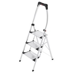 Scara aluminiu Hailo K100 TopLine, Trepte pliante, 3 trepte