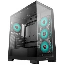 CARCASA DeepCool CG580 4F, middle tower, gaming, fara sursa, suporta 8xfan, 4xfan 120mm ARGB inclus, PSU shroud, USB-C x 1, USB 3.0 x 2, audio+mic, 7 sloturi expansiune, negru, R-CG580-BKADA4-G-1 (timbru verde 0.32lei)