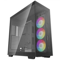 CARCASA DeepCool CH780, Tower, ATX, fara sursa, 1xfan, USB 3.2 gen 1 x 4, USB Type-C x 1, audio, PSU shroud,9 sloturi expansiune,iluminare ARGB, negru R-CH780-BKADE41-G-1 (timbru verde 0.08lei)