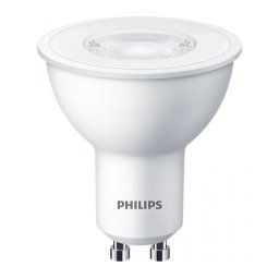 SET 3 becuri LED Philips, soclu GU10, putere 4.7W, forma plat, lumina alb calda, alimentare 220 - 240 V, 000008719514393998 (timbru verde 1.35 lei)