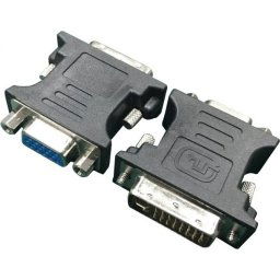 ADAPTOR video GEMBIRD, DVI-I DL (T) la VGA (M), black, A-DVI-VGA-BK (timbru verde 0.08 lei)