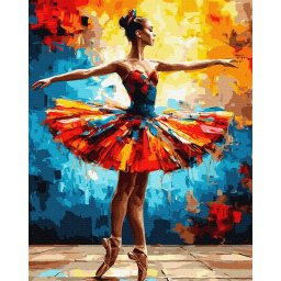 Set pictura pe numere, cu sasiu, Magia unei piruete, 40x50 cm