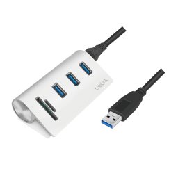 Card reader Hub USB CR0045 3x USB 3.2 gen 1 + Card reader Alb