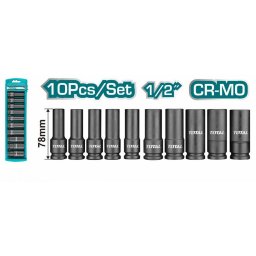 TOTAL Set 10 buc tubulare lungi de impact 78mm CrM