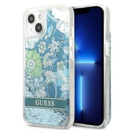 Husa Guess GUHCP13MLFLSN iPhone 13 6.1" green/green hardcase Flower Liquid Glitter