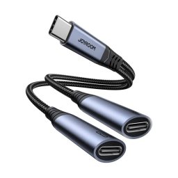 Adaptor audio 2 în 1 Joyroom SY-C03 USB-C la 2xUSB-C (negru)