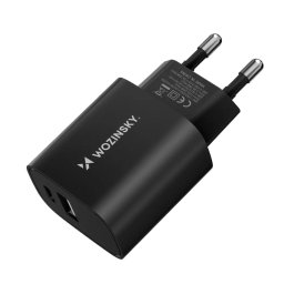 Incarcator de retea USB-A USB-C 20W, 2 porturi, compact, negru
