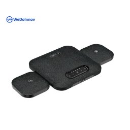 Microfon Speakerphone omnidirectional cu 2 microfoane de extensie EC-POD7 captare voce 10m 10 ore de conversație Negru