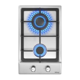 Plita Plita pe Gaz Incorporabila 2 Arzatoare 30 cm Inox, Aprindere Electrica, Sistem Siguranta Gaz