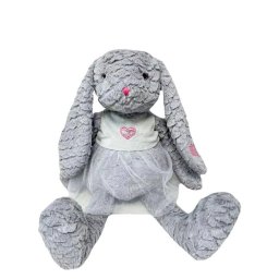 Mascotă iepuraș trandafir 32 cm gri