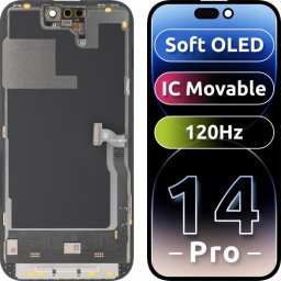 Piese si componente Display cu Touchscreen MP compatibil cu Apple iPhone 14 Pro, cu Rama, Versiune Soft OLED IC Movable 120Hz FHD, Negru