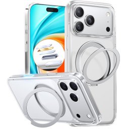 Husa Torras Ostand Pro MagSafe - Husă telefon - compatibil cu Apple iPhone 17 Pro Max - MagSafe, Kickstand / Suport - culoare Transparent