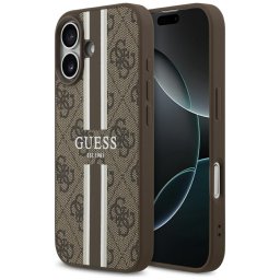 Husa Husa pentru iPhone 17 - Guess Hardcase 4G Printed Stripes MagSafe (GUHMP17SP4RPSW) - Brown
