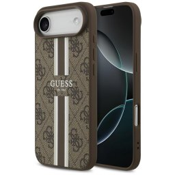 Husa Husa pentru iPhone 17 Air - Guess Hardcase 4G Printed Stripes MagSafe (GUHMP17MP4RPSW) - Brown