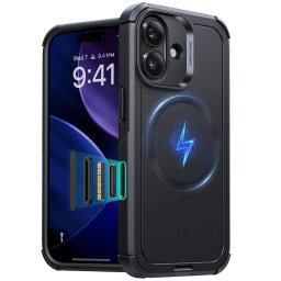 Husa ESR Cyber Halolock - Husă telefon - compatibil cu Apple iPhone 17 - culoare Negru