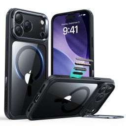 Husa Husa pentru iPhone 17 Pro - ESR Classic Hybrid HaloLock Kickstand - Clear Black