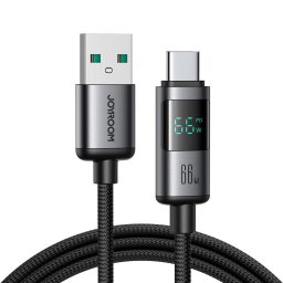 S-A16 Pro Prism Series 66W USB-A - USB-C Cable with Display 1.2m - Black
