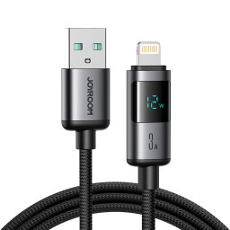 S-A16 Pro Prism Series 3A USB-A - Lightning Cable with Display 1.2m - Black