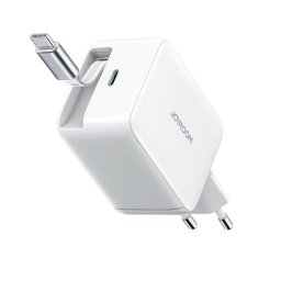 Incarcator de retea GaN USB-C Wall Charger with Built-in Retractable Cable 67W Alb