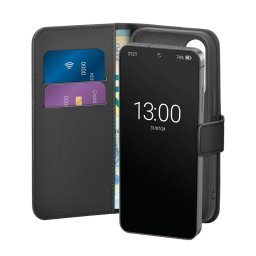 Husa Puro Booklet Case with Flip and Wallet for Samsung Galaxy S25 - Black