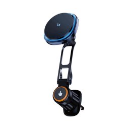 Suport auto telefon Wozinsky WCT5-6S2Y, incarcare wireless Qi/MagSafe 15W, ventilator racire, grila ventilatie, negru