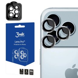 Folie de protecție cameră Iphone 14 Pro / 14 Pro Max / 15 Pro / 15 Pro Max / 16 Pro / 16 Pro Max / 17 Pro / 17 Pro Max 3mk Lens Protection Pro, Culoare: Silver Apple STICLĂ