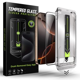Techsuit TitanGlass FullCover - Folie protecție ecran din Sticlă securizată - compatibil cu Apple iPhone 17 Pro Max - culoare Negru