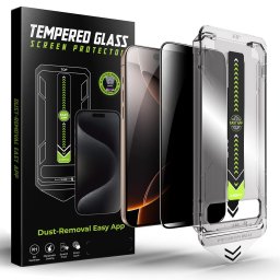 Techsuit TitanGlass FullCover Privacy - Folie protecție ecran din Sticlă securizată - compatibil cu Apple iPhone 17 Pro Max - Privacy