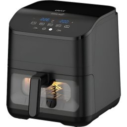 Friteuza Friteuza cu aer cald Vivax DFA-617DB, 1500W, 6L, temperatura reglabila pana la 200°C, cronometru, tava antiaderenta, protectie la supraincalzire, negru