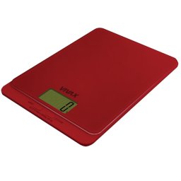 Cantar de bucatarie KS-505R, Ecran digital, 5 Kg, Sticla, Rosu