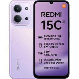 Smartphone Redmi 15C 256GB 4GB RAM 5G Dual SIM Dusk Purple