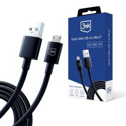 Cablu, USB-A la Micro-USB, 5V, 2.4A, 1.2m - Hyper - Black