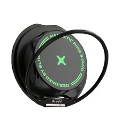 Suport magnetic telefon tip inel Blueo, prindere sigura, rotatie 360°, culoare negru