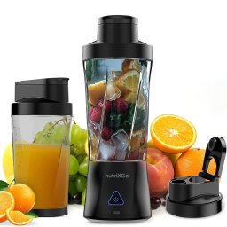 Mini blender portabil premium pentru smoothie 700ml, 20000rpm, 6000mAh, nutriXGo, negru