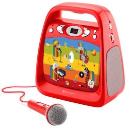 CD player cu Bluetooth si functie karaoke GoGEN DECKO, USB, MP3, Microfon, Rosu