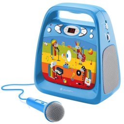 CD player cu Bluetooth si functie karaoke GoGEN DECKO, USB, MP3, Microfon, Albastru