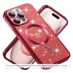 Husa Husa pentru iPhone 17 Pro Max - Techsuit Luxury Glitter MagSafe - Red
