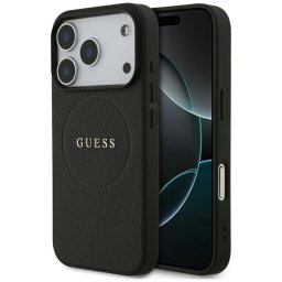 Husa Husa pentru iPhone 17 Pro Max - Guess Grained Gold Ring MagSafe (GUHMP17XPGHSMMK) - Black