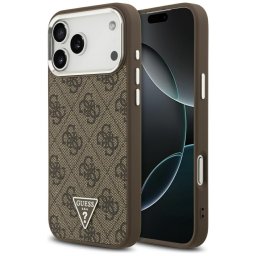 Husa Husa pentru iPhone 17 Pro Max - Guess Hardcase 4G Triangle Logo MagSafe (GUHMP17XP4TSRCMW) - Brown