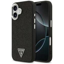 Husa Husa pentru iPhone 17 - Guess Glitter Triangle Logo MagSafe (GUHMP17SPFGTSCMK) - Black