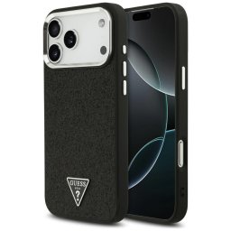 Husa Husa pentru iPhone 17 Pro Max - Guess Glitter Triangle Logo MagSafe (GUHMP17XPFGTSCMK) - Black
