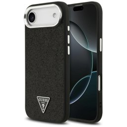 Husa Husa pentru iPhone 17 Air - Guess Glitter Triangle Logo MagSafe (GUHMP17MPFGTSCMK) - Black