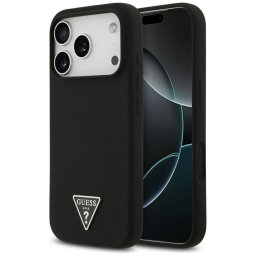 Husa Husa pentru iPhone 17 Pro - Guess Silicone Triangle Logo MagSafe (GUHMP17LSCTRLMK) - Black