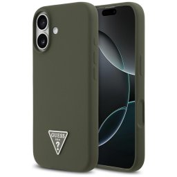 Husa Husa pentru iPhone 17 - Guess Silicone Triangle Logo MagSafe (GUHMP17SSCTRLMA) - Khaki