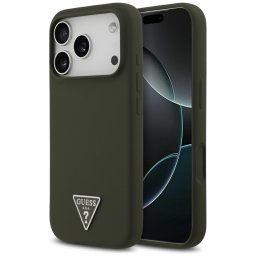 Husa Husa pentru iPhone 17 Pro - Guess Silicone Triangle Logo MagSafe (GUHMP17LSCTRLMA) - Khaki