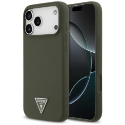 Husa Husa pentru iPhone 17 Pro Max - Guess Silicone Triangle Logo MagSafe (GUHMP17XSCTRLMA) - Khaki